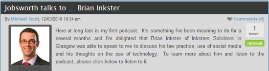 Jobsworth talks to... Brian Inkster